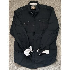 black BKE Slim Fit long-sleeve button-down shirt Size L Men's